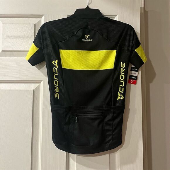 CUORE Men's Cycling Jersey Black S Short Sleeve Lightweight Activewear - Picture 7 of 7